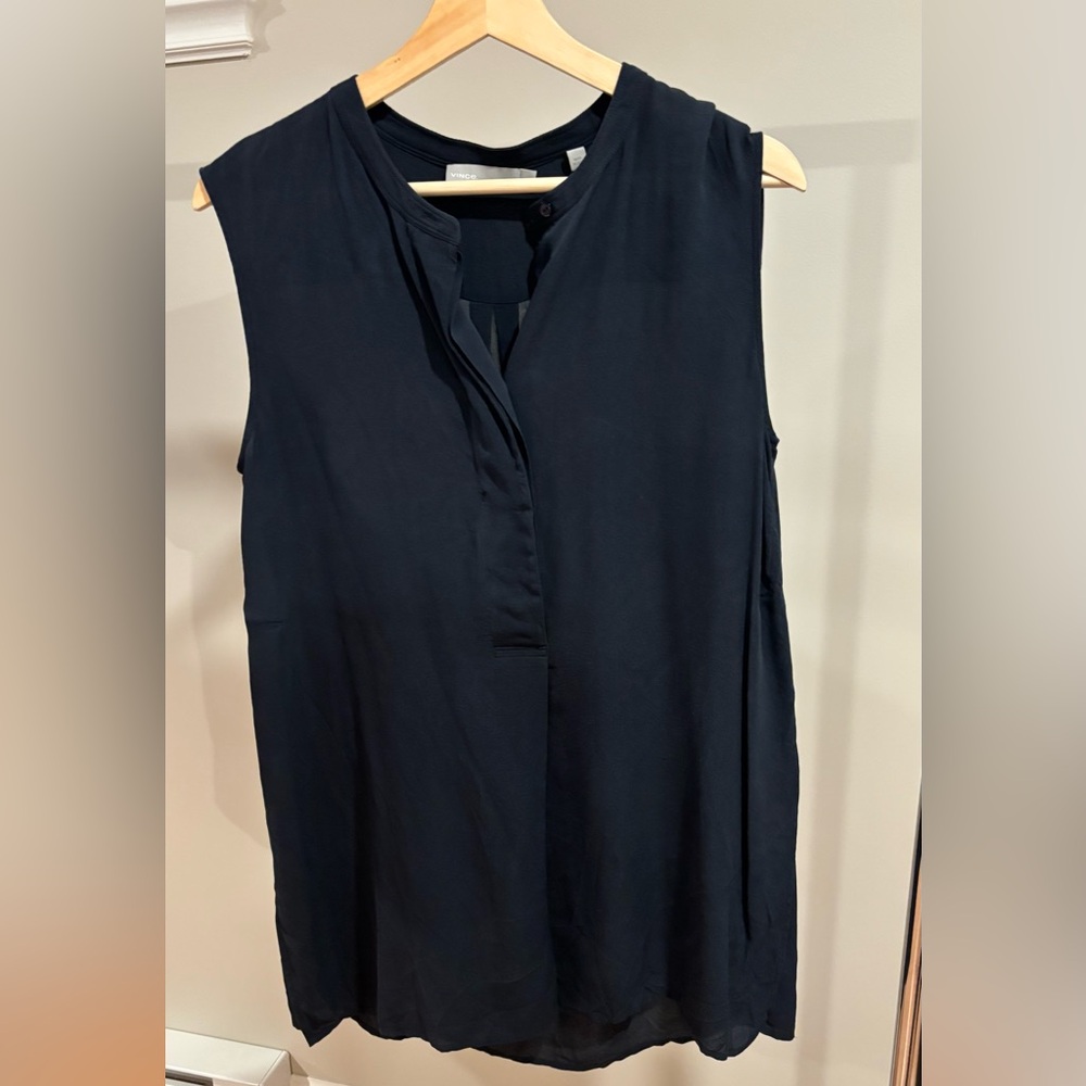 Vince Navy Sleeveless Blouse